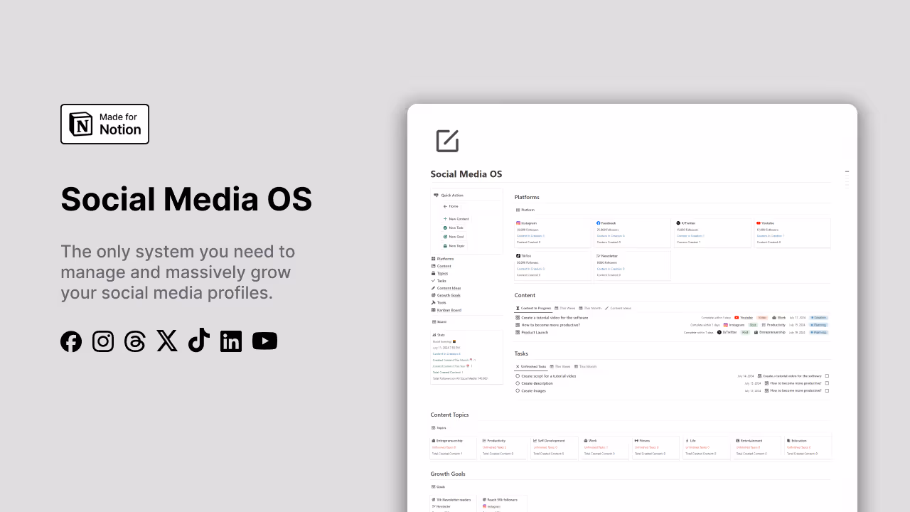 Best Notion templates for content creators