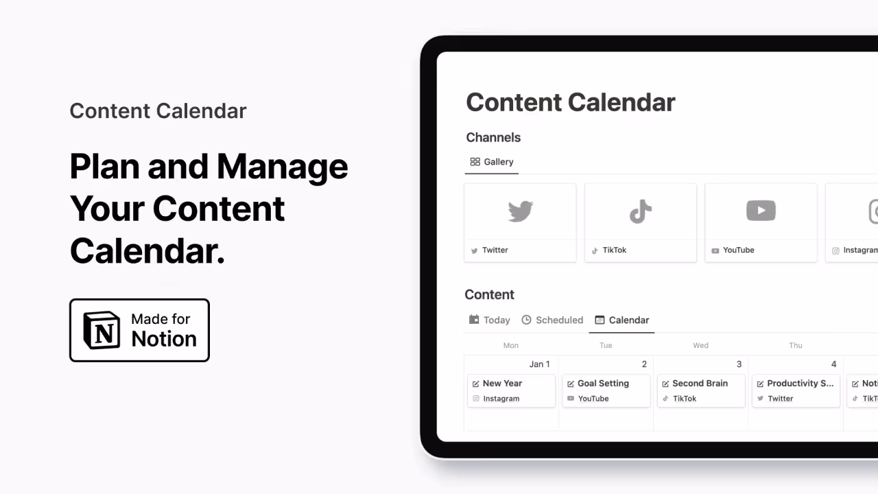 Best Notion templates for content creators