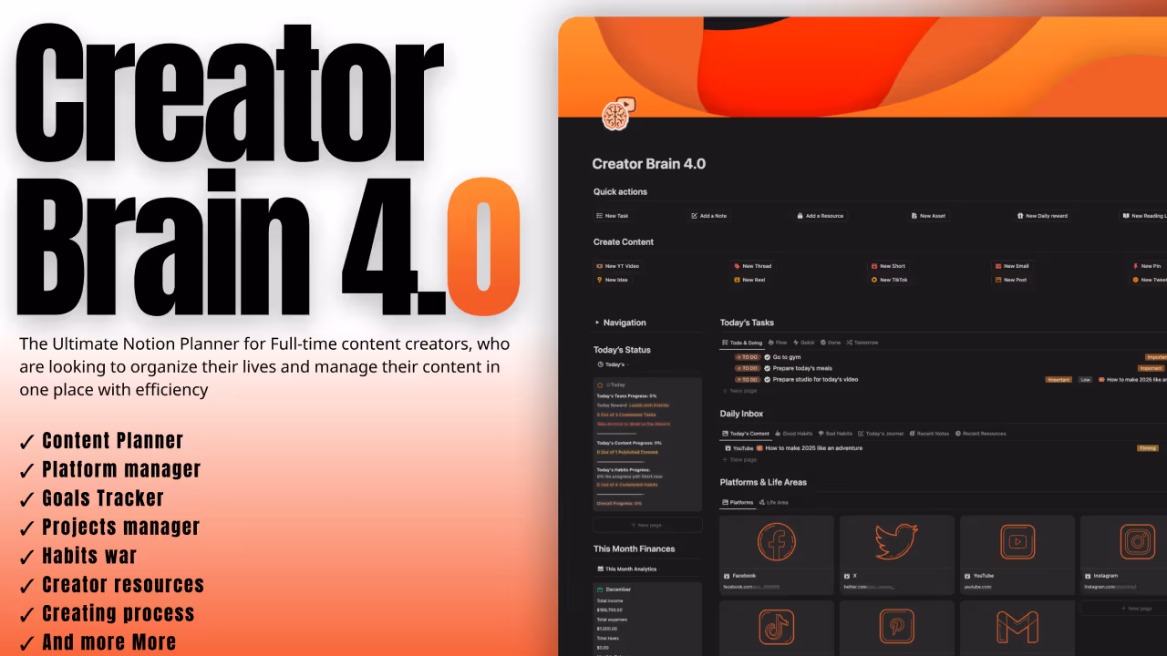 Best Notion templates for content creators