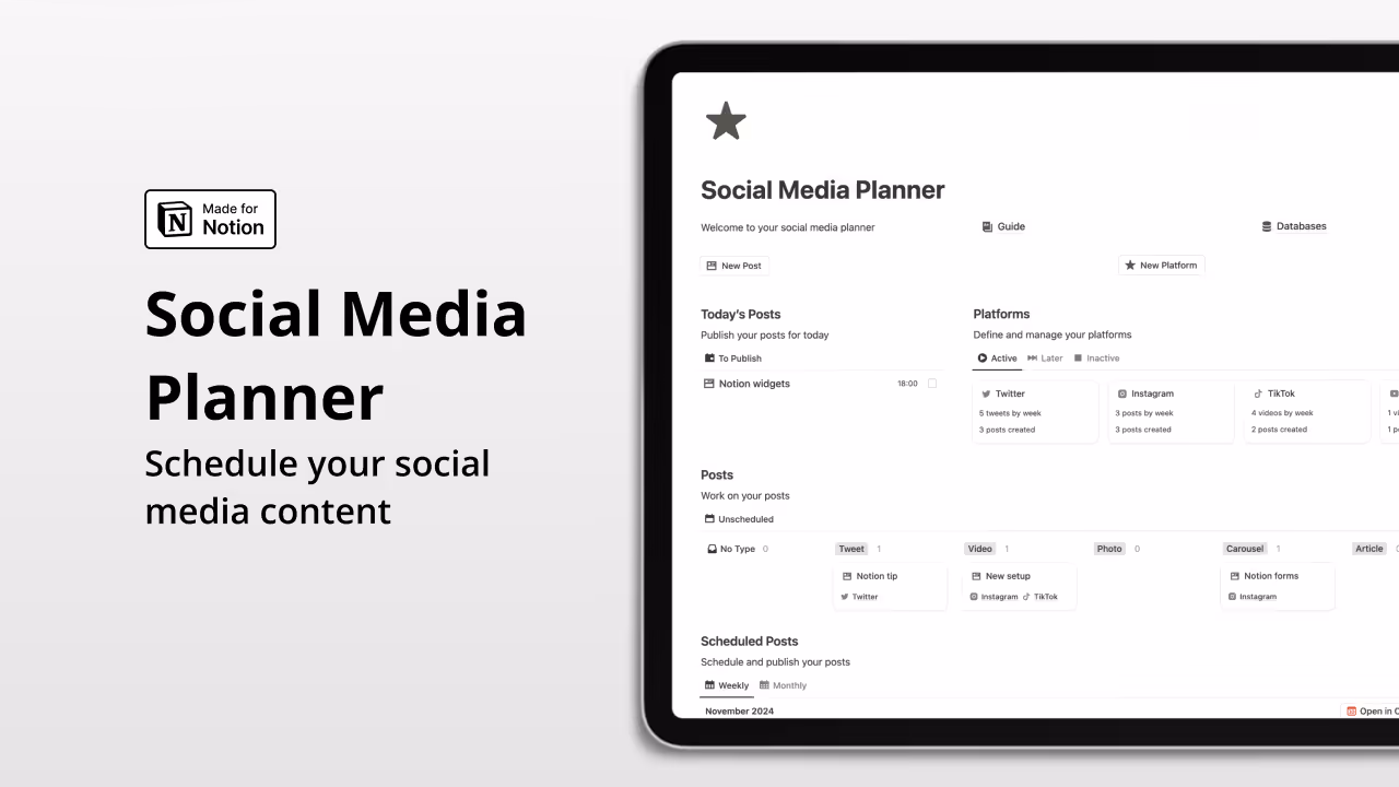 Best Notion templates for content creators