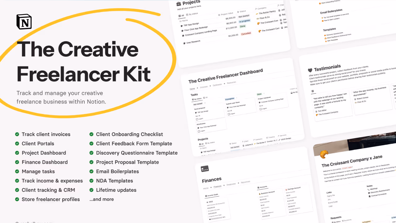 Best Notion Freelance templates