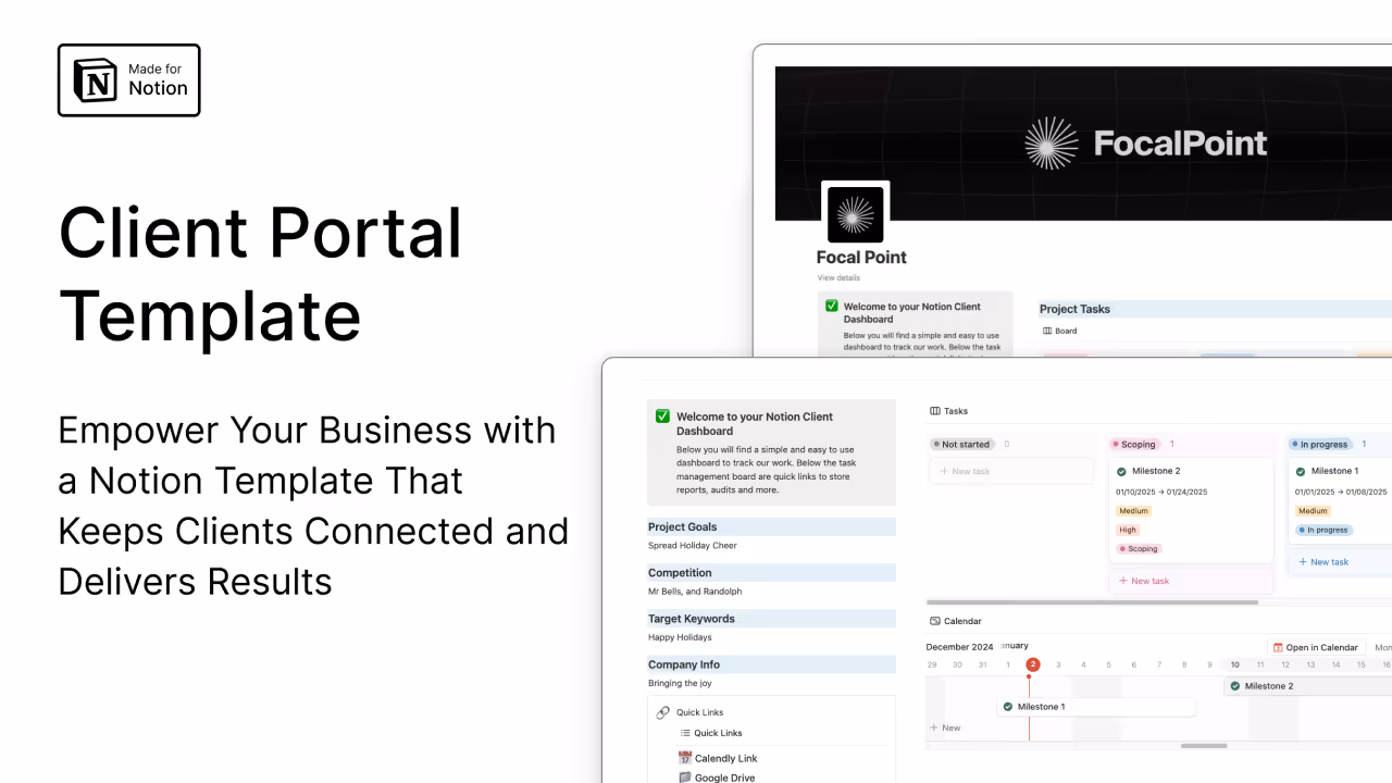 Best & Free Notion Client Portal templates
