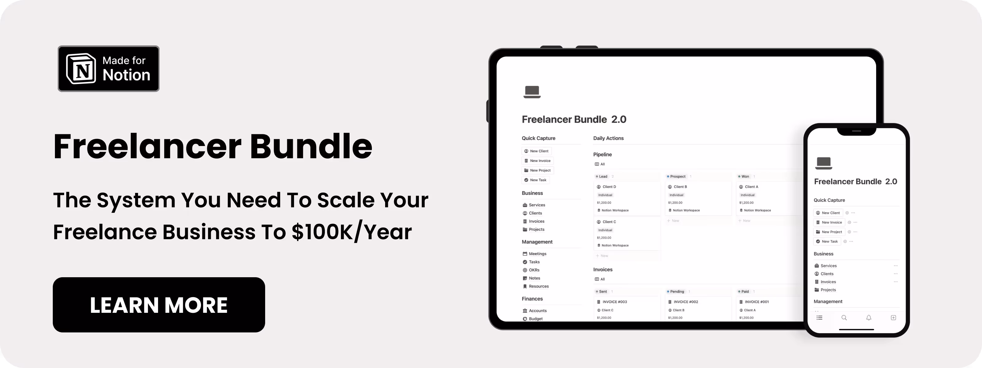 Notion Freelancer Bundle - Best Notion Freelance Template