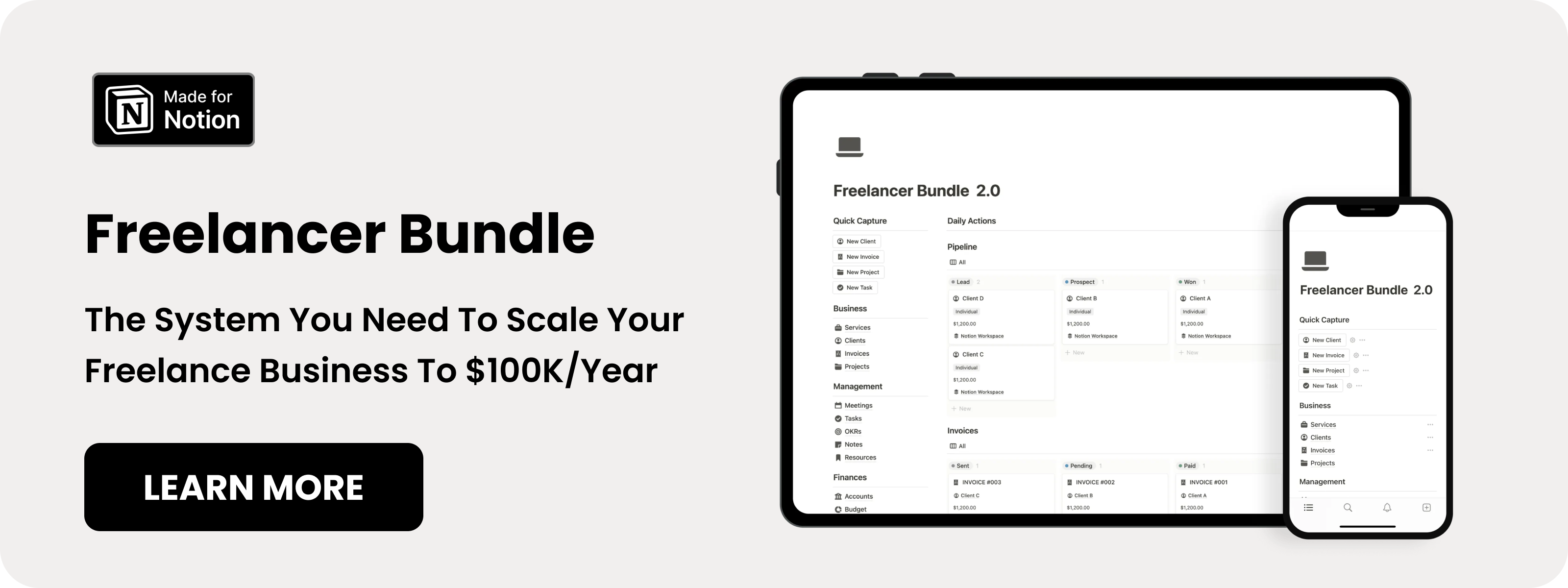 Notion Freelancer Bundle - Best Notion Freelance Template