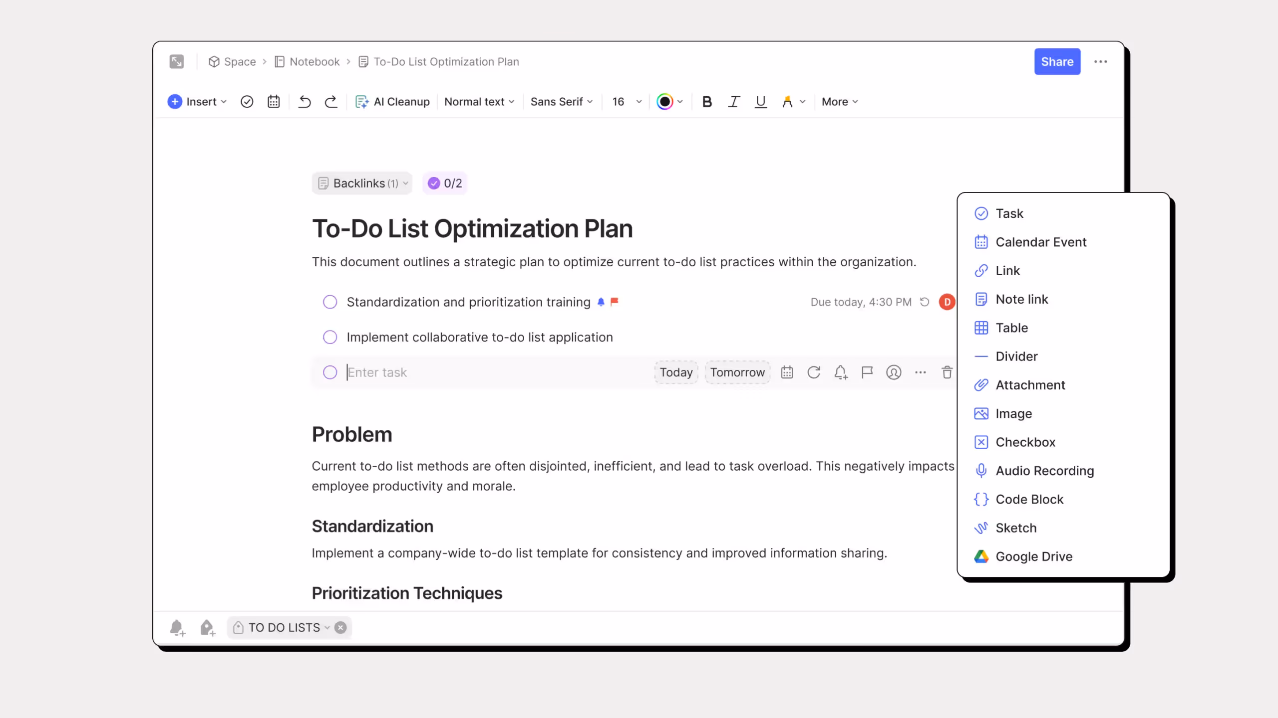Evernote capture feature