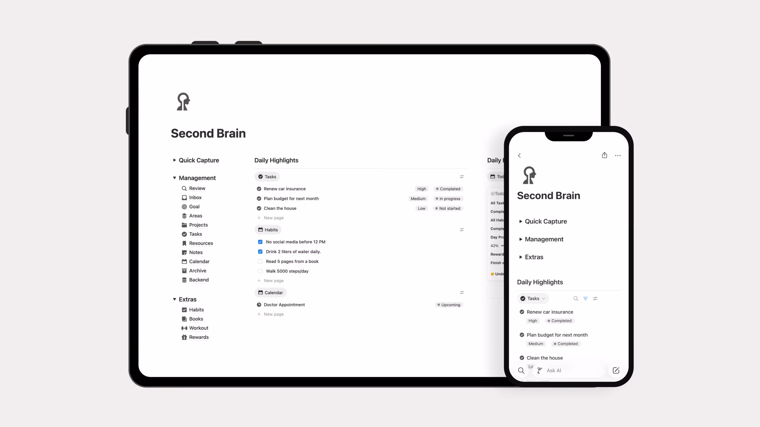 Notion Second Brain template