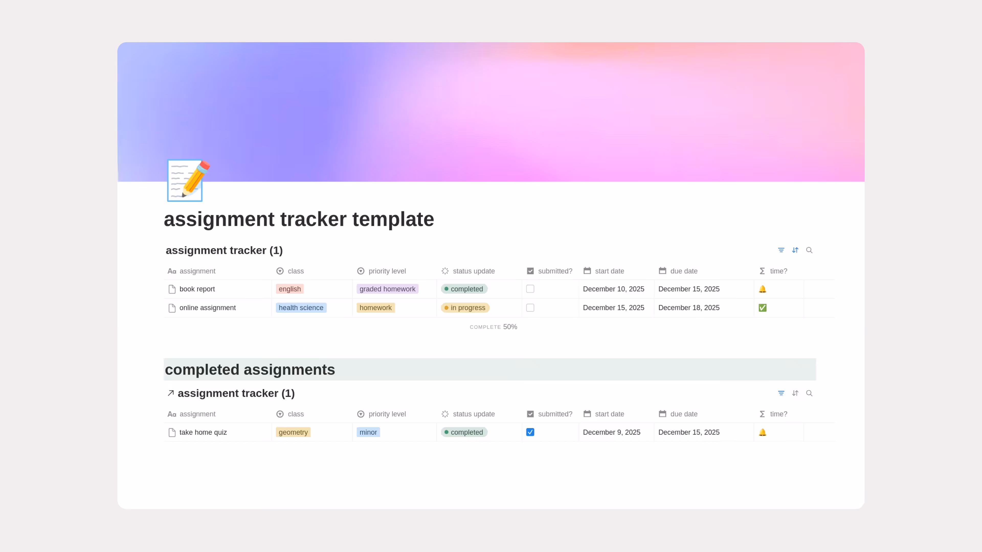 Best Notion Assignment Tracker Templates