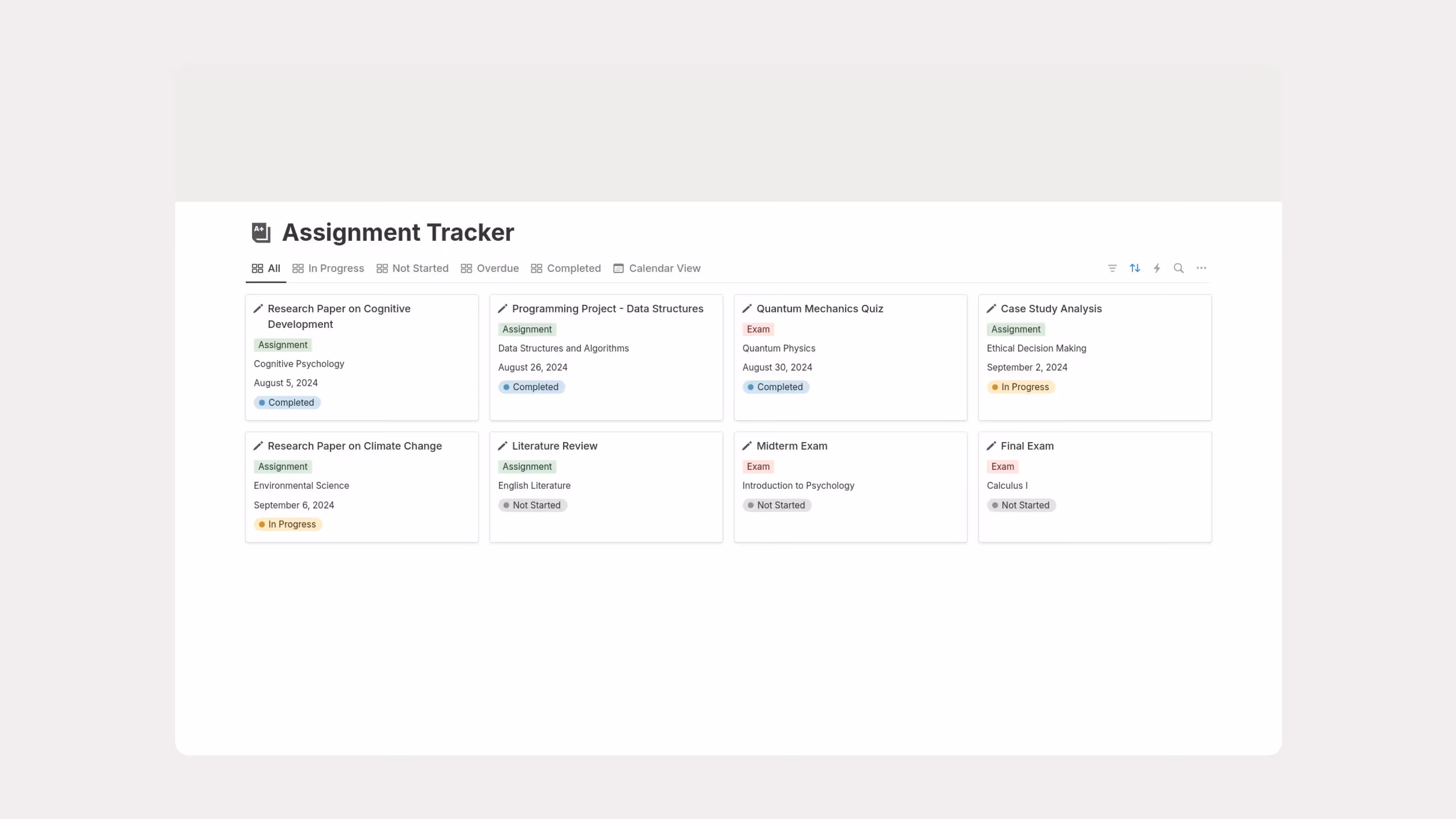 Best Notion Assignment Tracker Templates