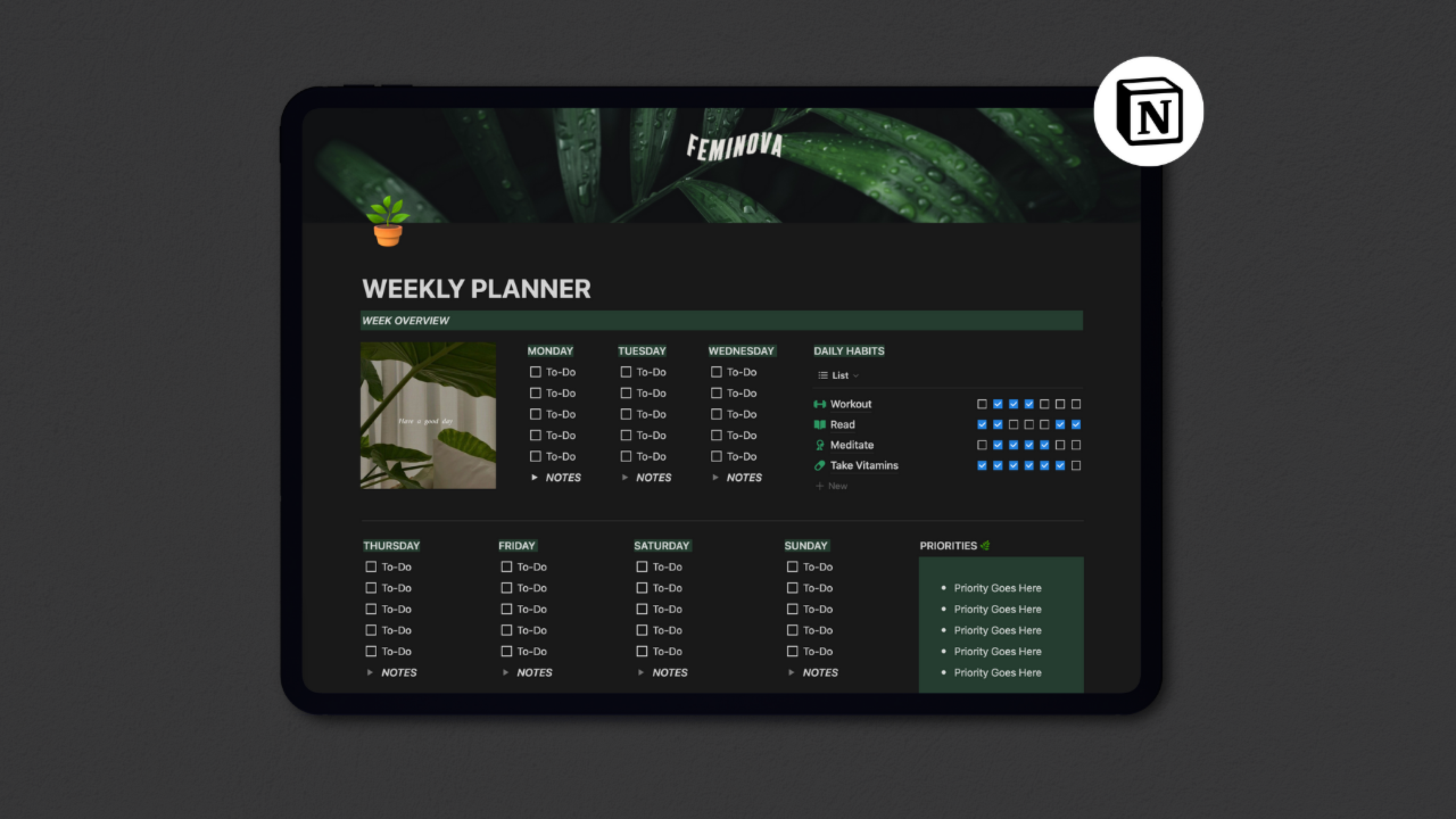 Best Notion weekly planner templates