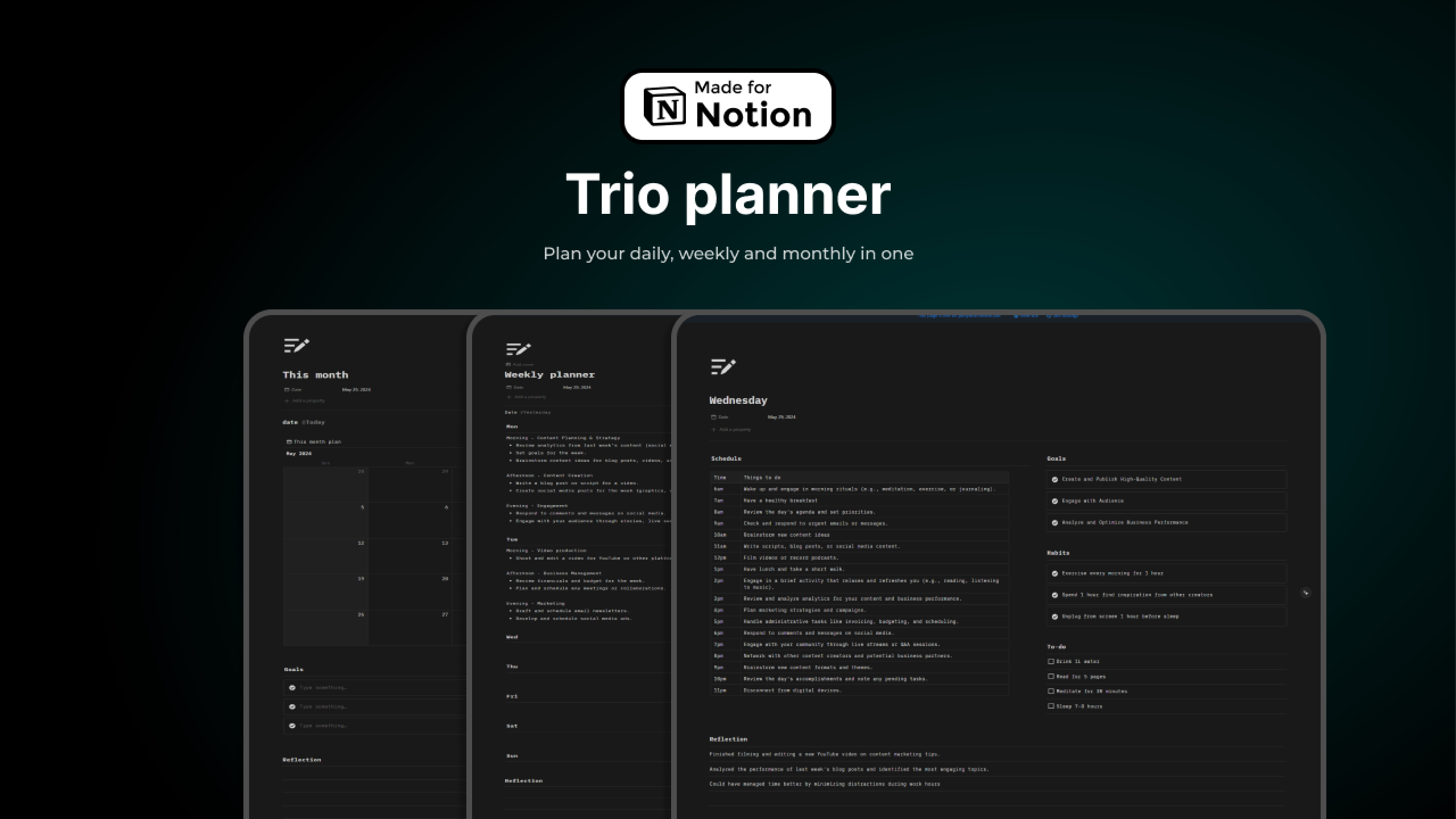 Best Notion weekly planner templates