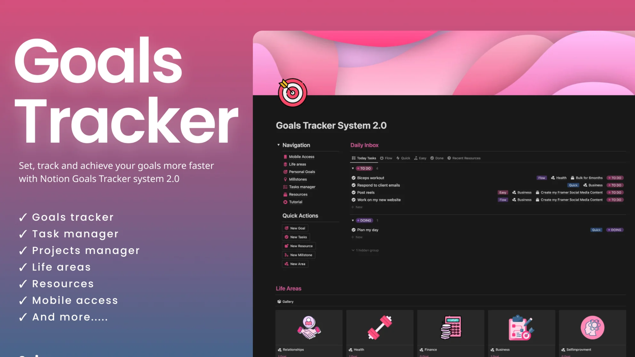 Best Notion Goals Tracker Templates