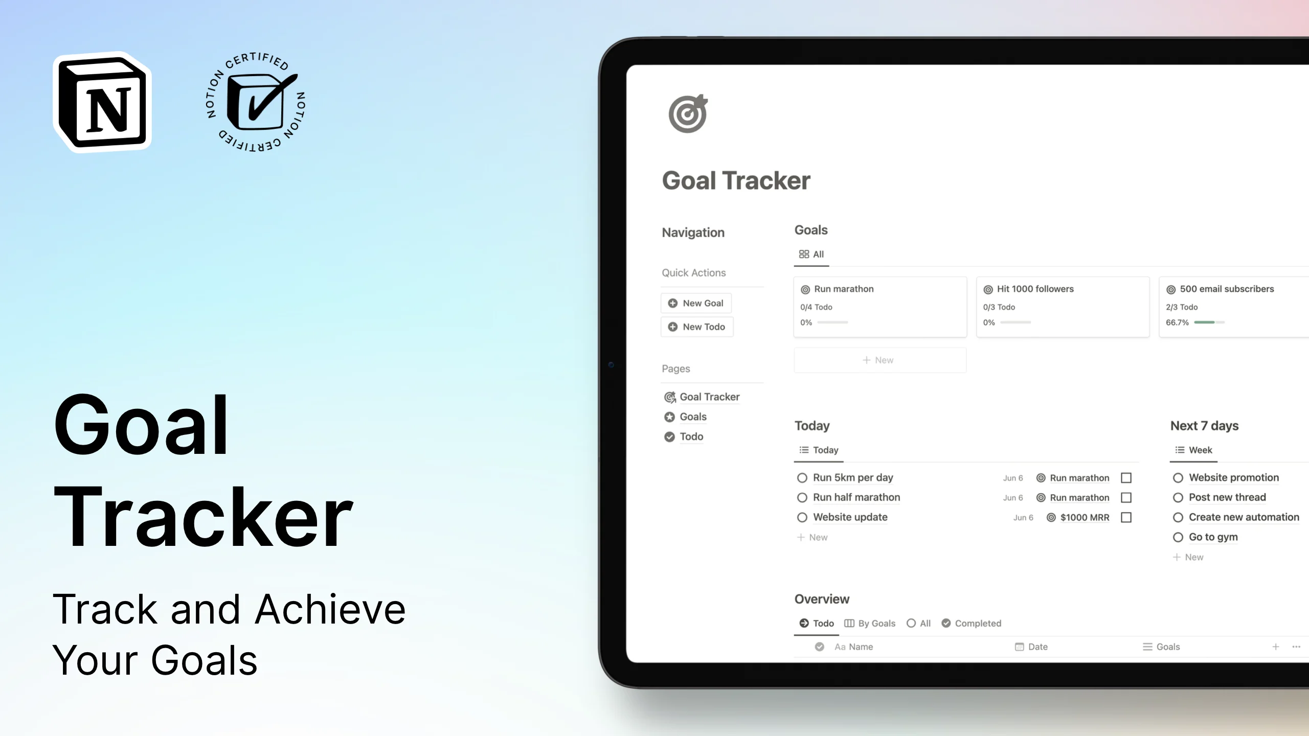 Best Notion Goals Tracker Templates
