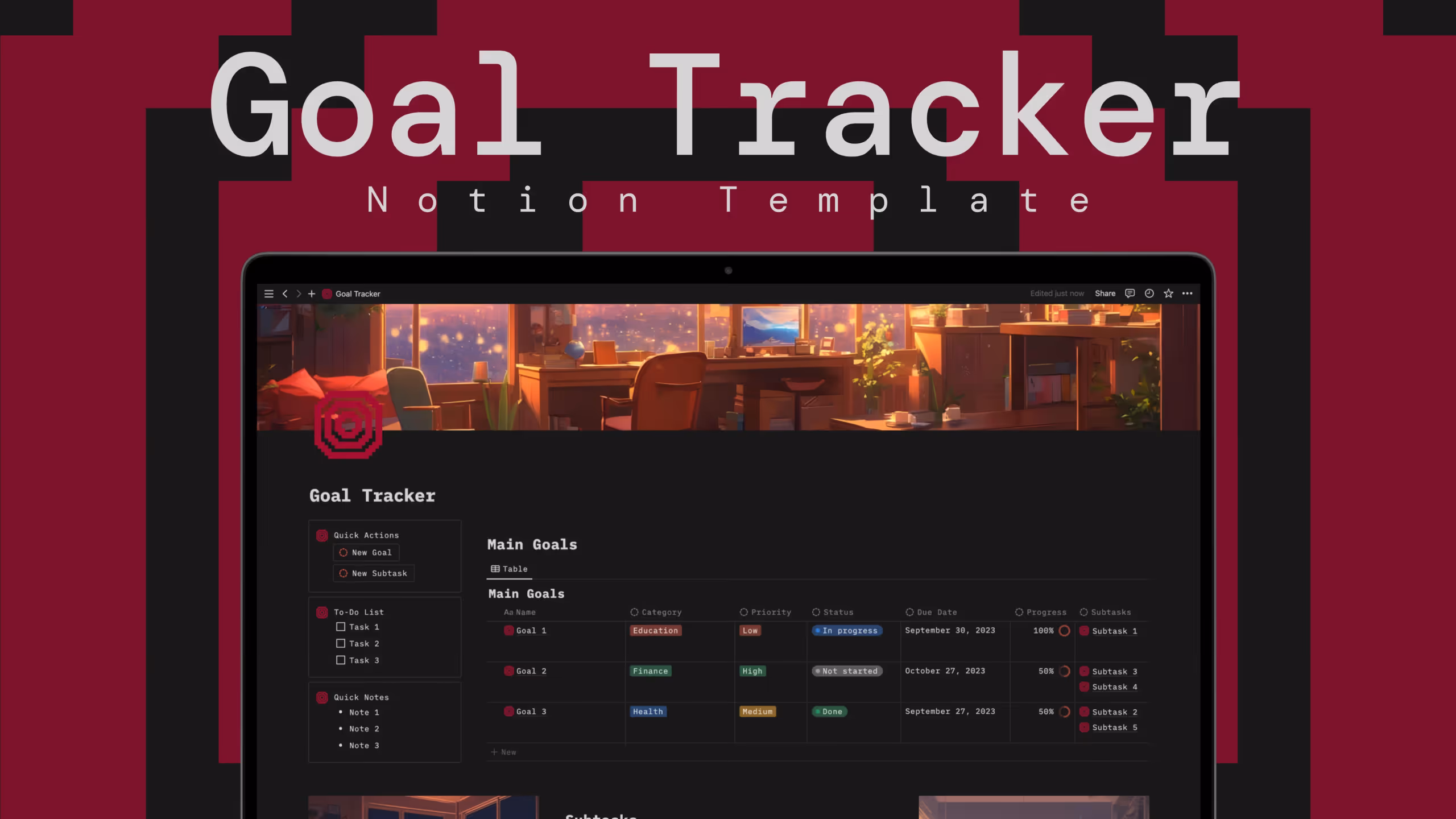 Best Notion Goals Tracker Templates