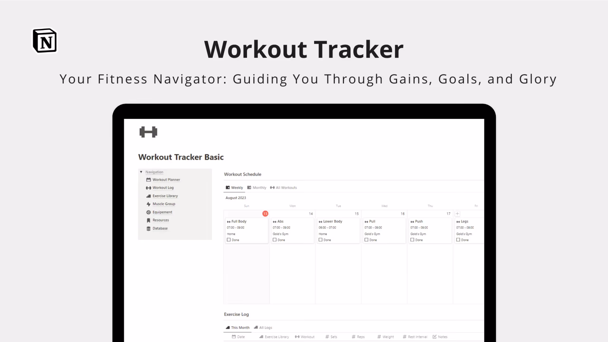 Best Notion Workout Tracker Templates