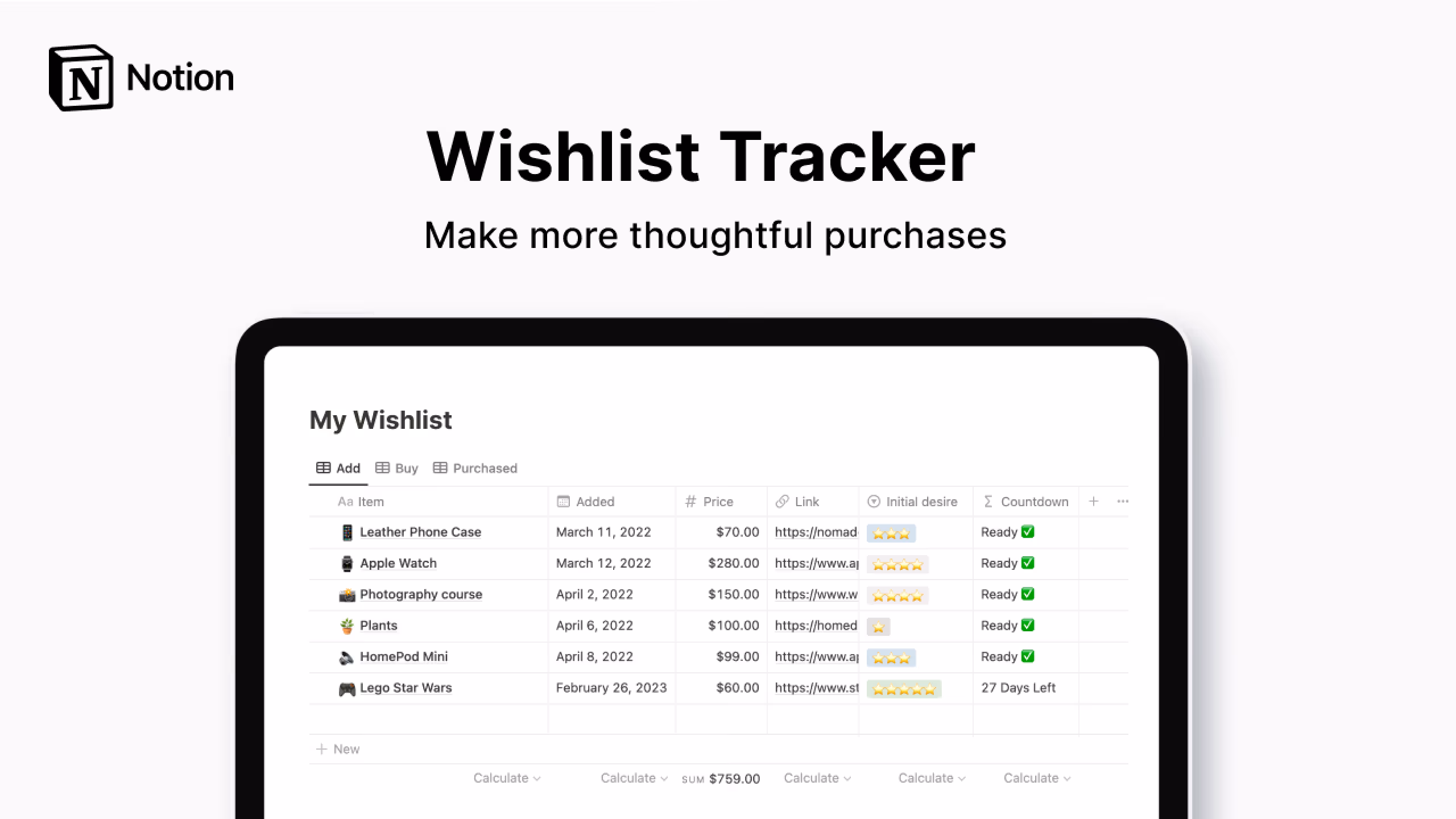 Best Notion Wishlist Templates
