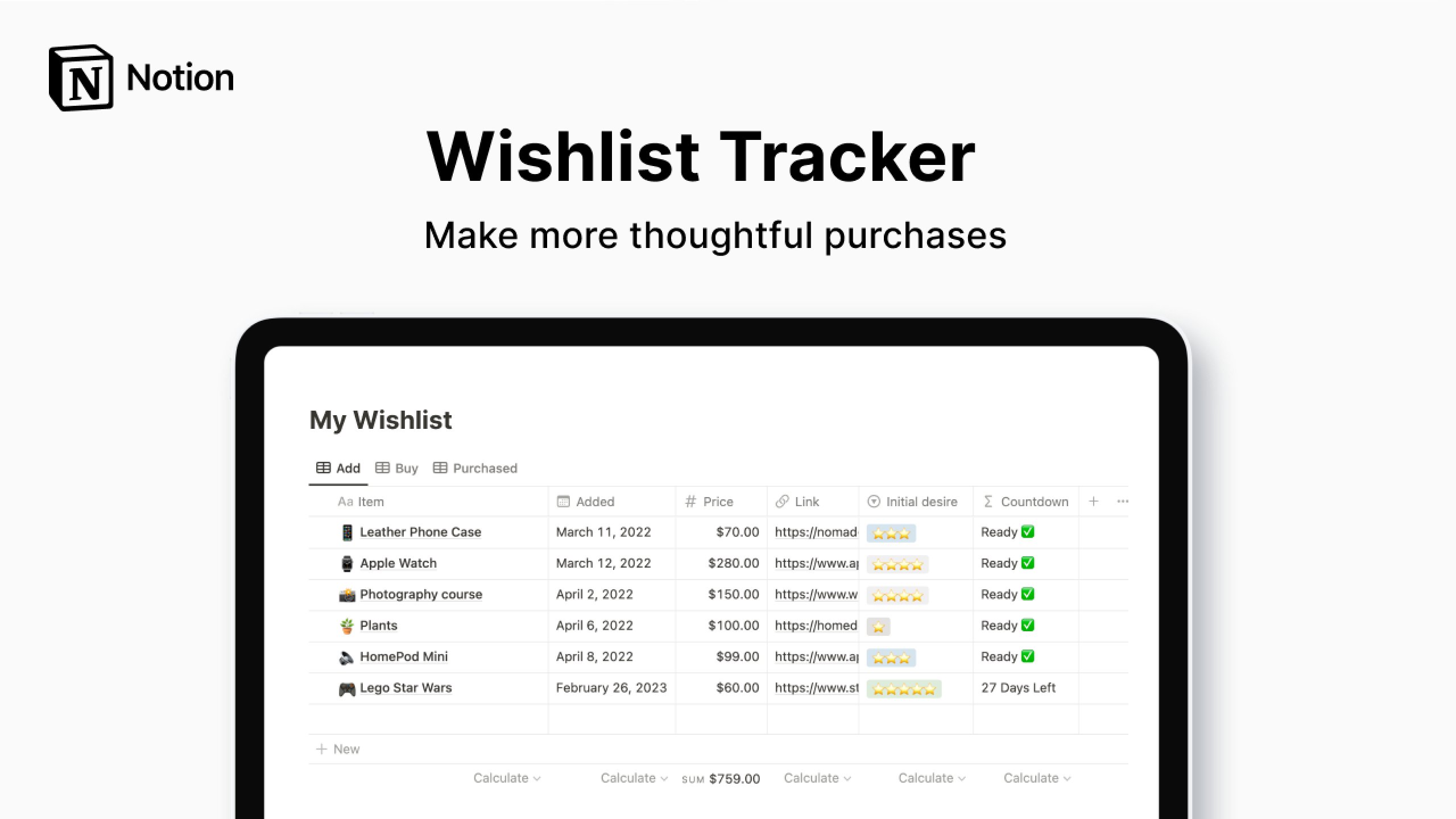 Best Notion Wishlist Templates