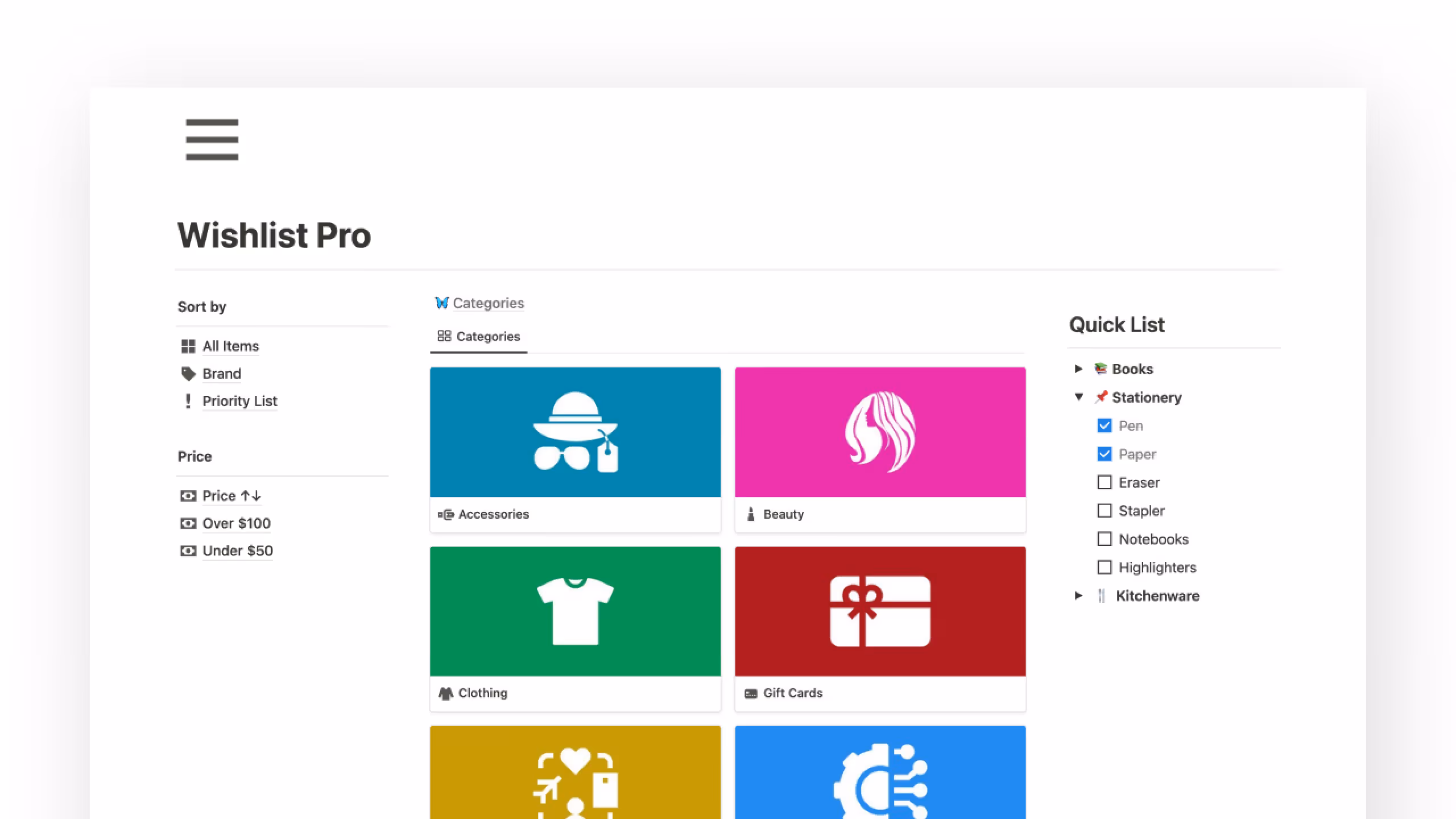 Best Notion Wishlist Templates