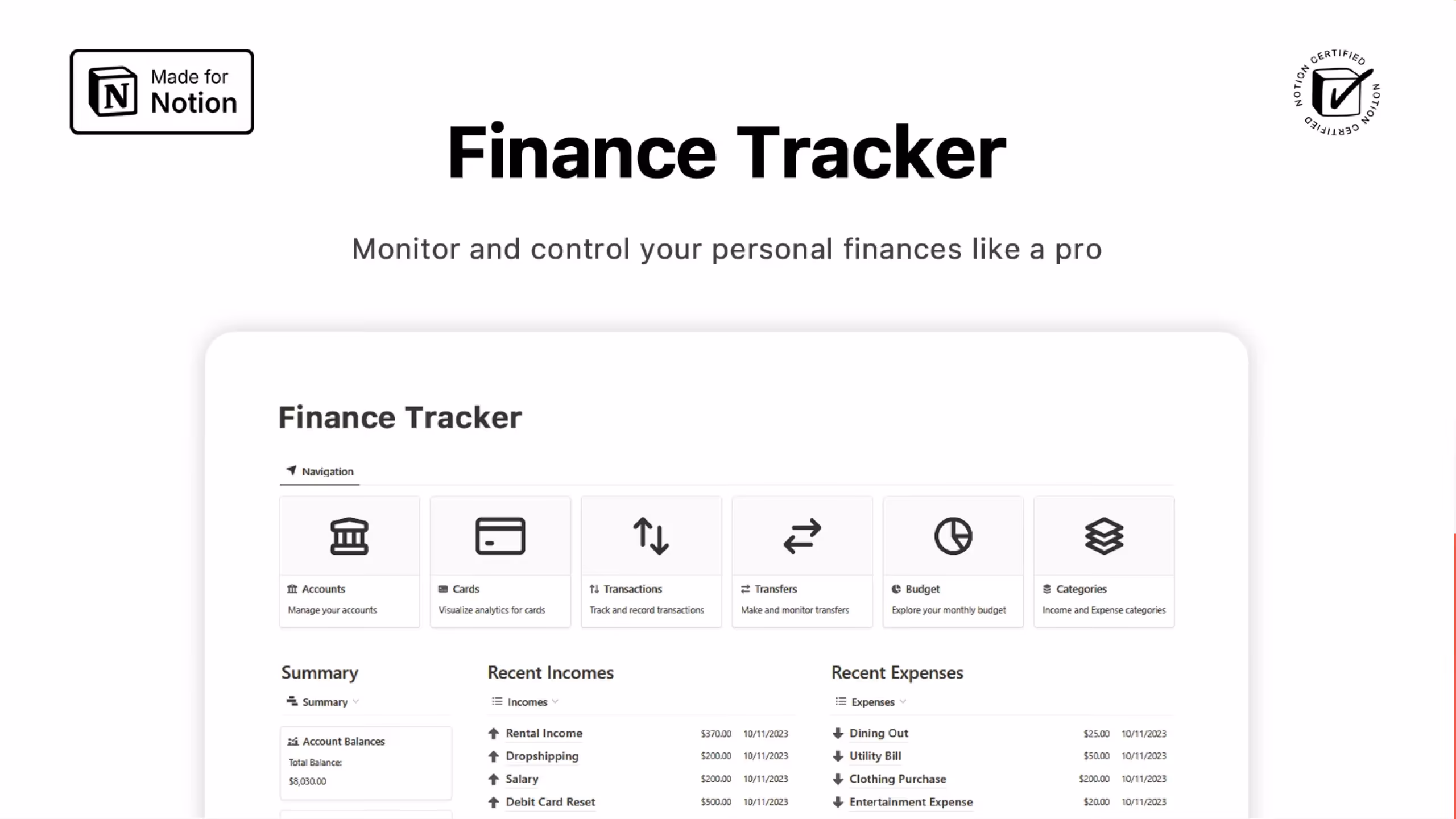 Best Notion Finance Templates