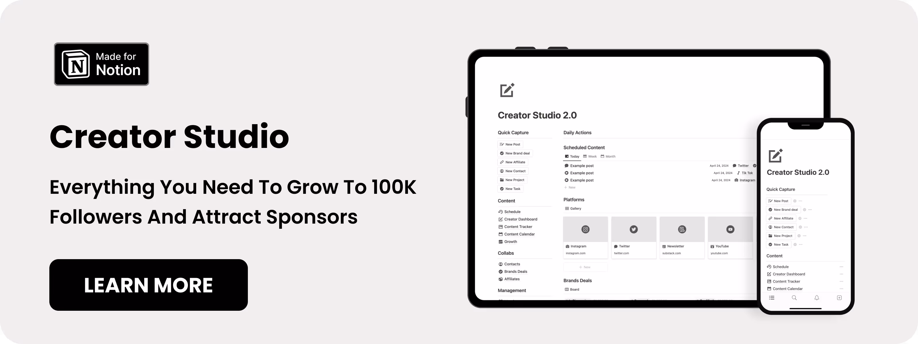 Notion content template