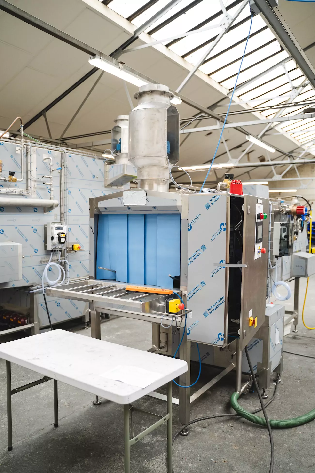 Bespoke industrial washing machine being built.