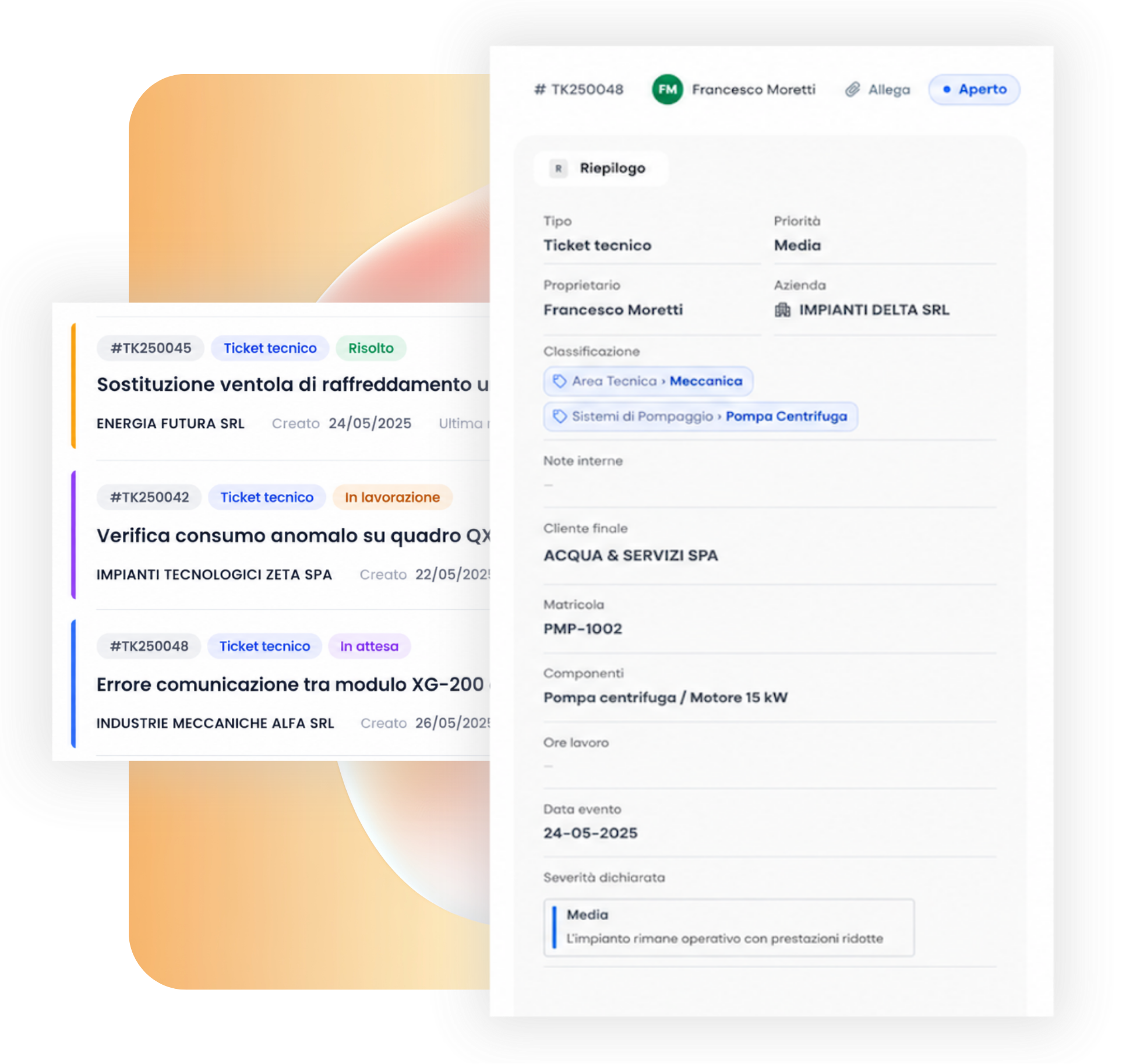 gestione segnalazioni ticket assistenza crm