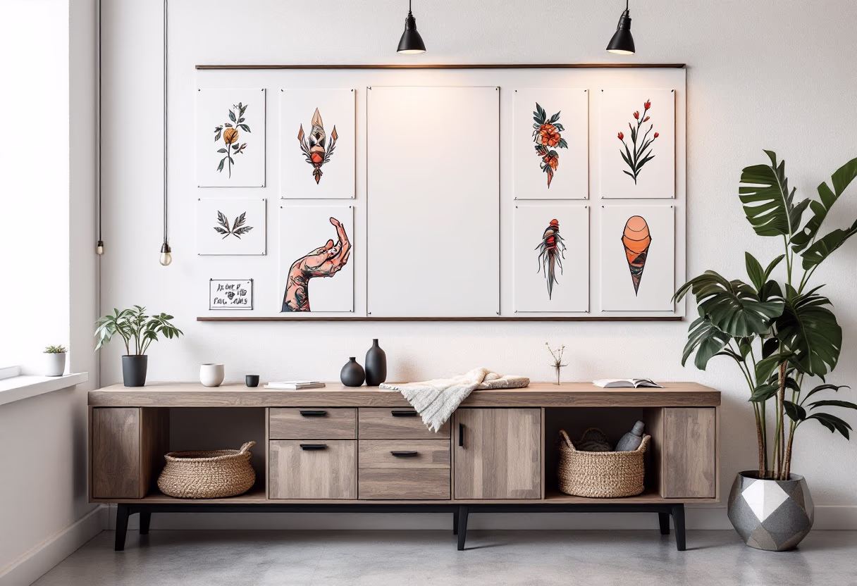 modern illustrations on tattoo job posting board