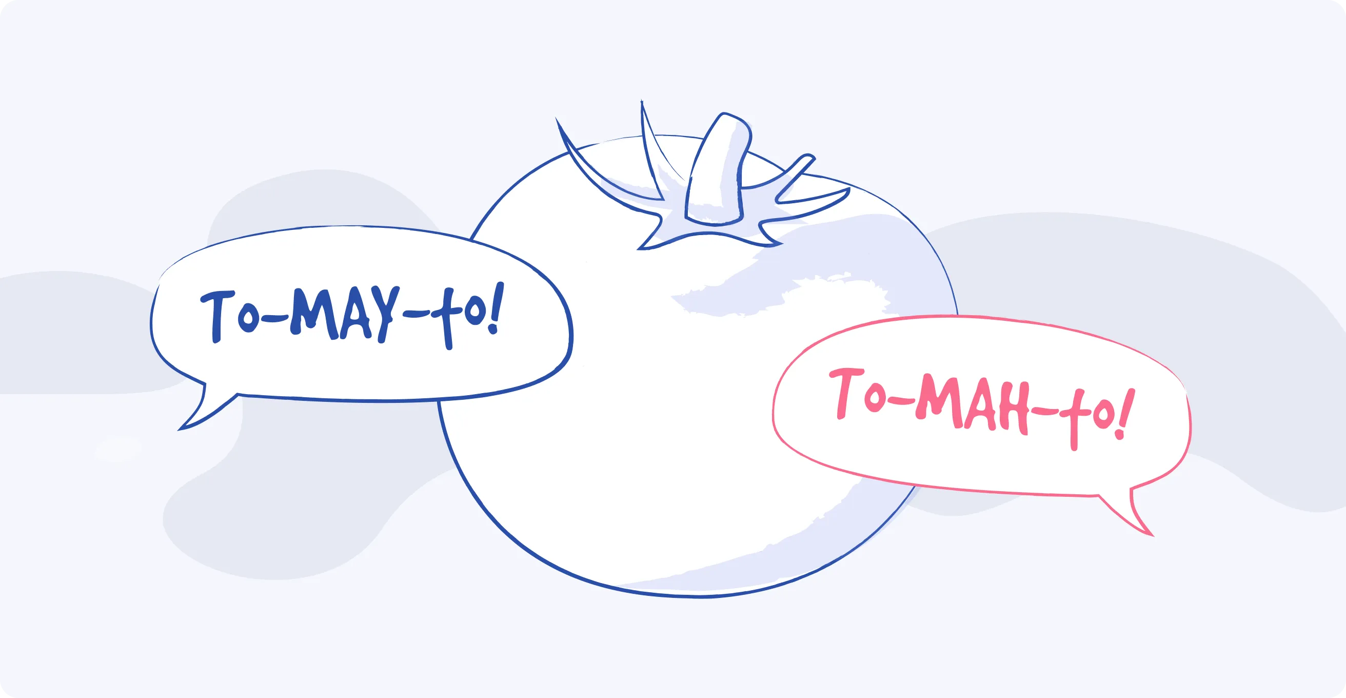 illustration of a tomato and its pronounciations