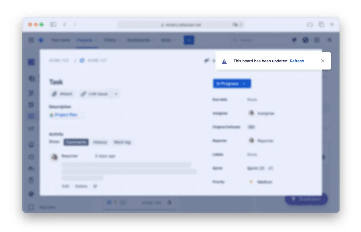 Jira guide user towards next action