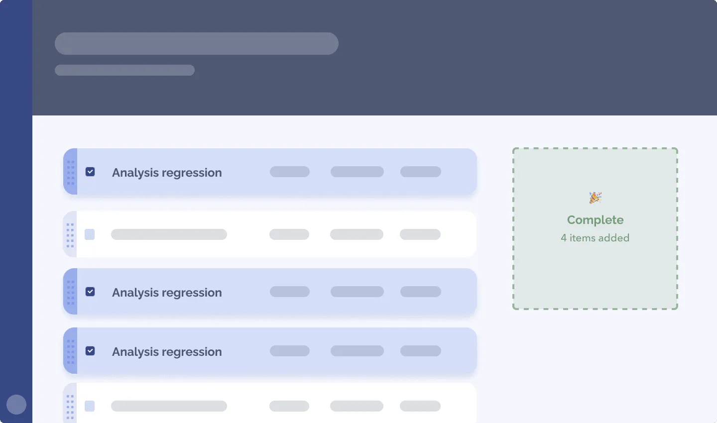 Success feedback UI post drop