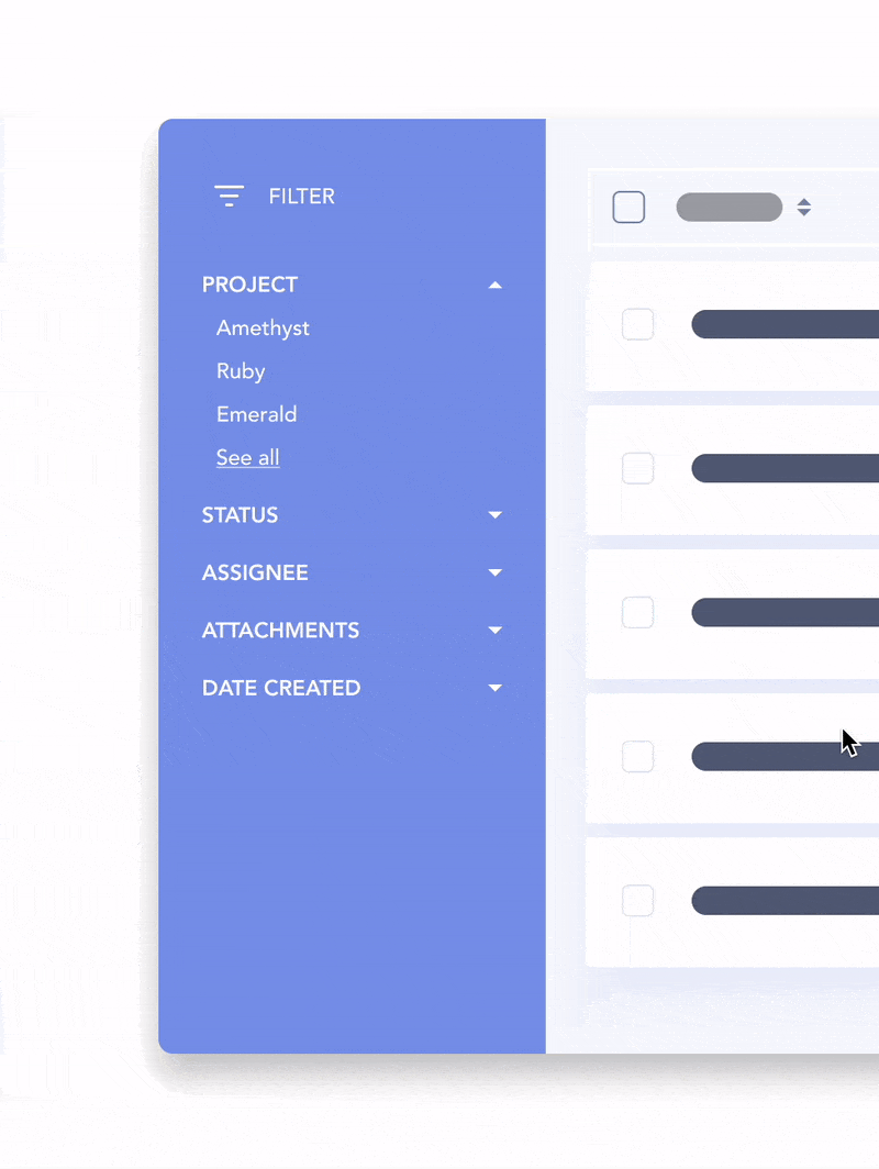 Filter sidebar collapse and expand interaction