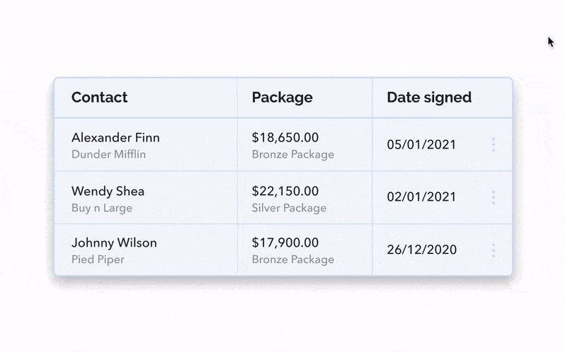 ui example of a data table where the user enters edit mode through a side drawer