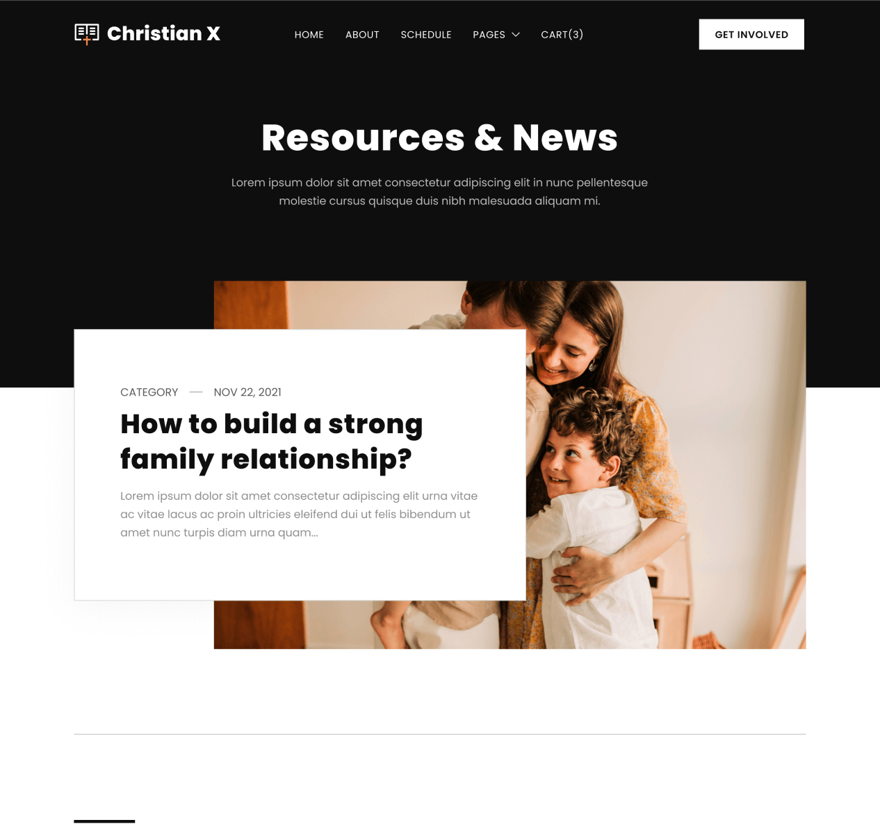 Christian X - Blog page - Church Webflow Template