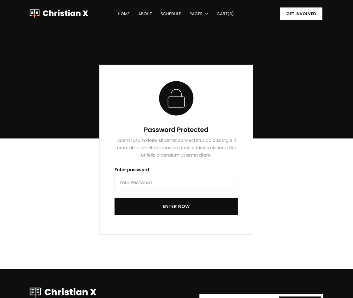 Christian X - Password Protected page - Church Webflow Template