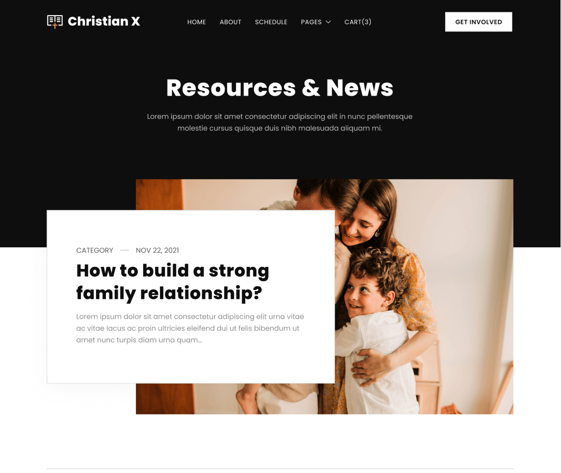 Christian X - Blog page - Church Webflow Template