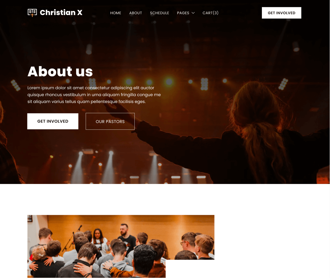 Christian X - About us page - Church Webflow Template