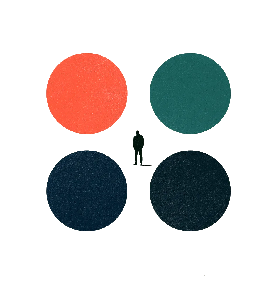 Ilustracja: cztery sytuacje, jedna decyzja