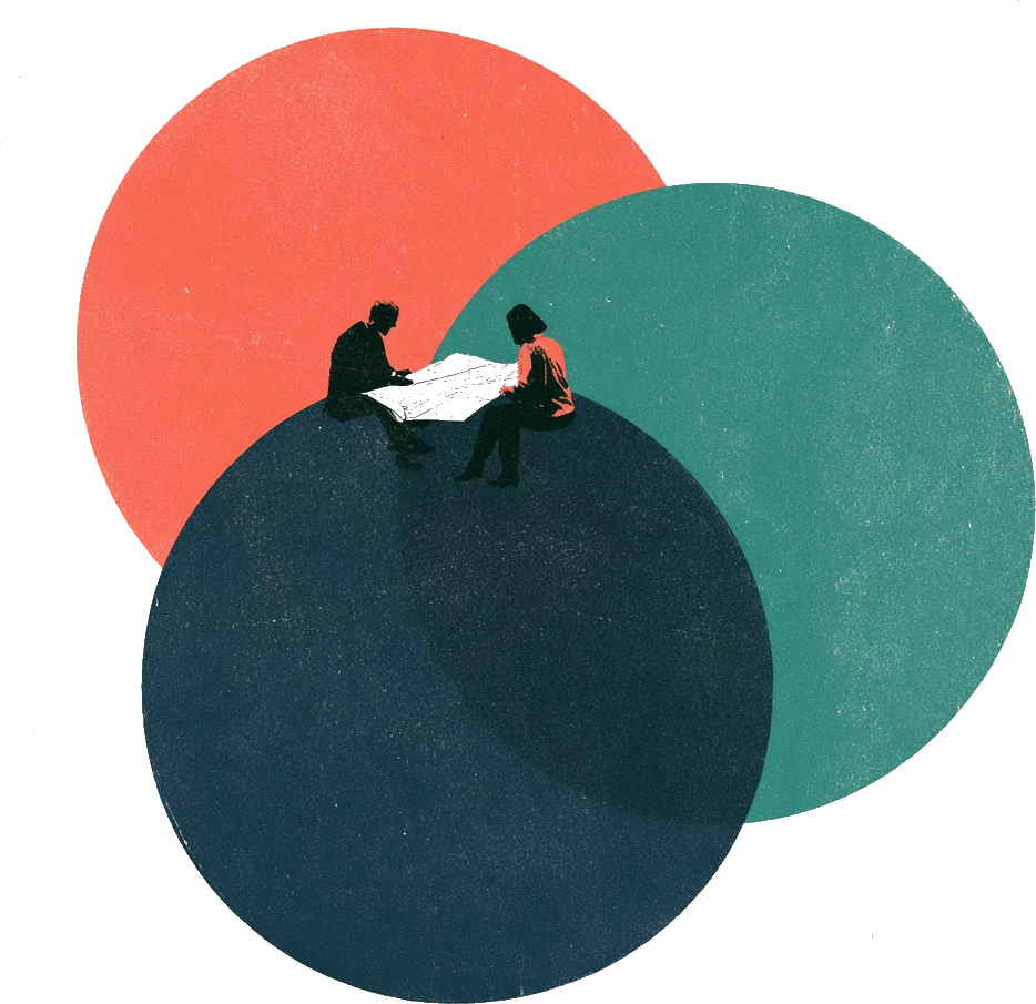 Ilustracja: HR Business Partner pracujący ramię w ramię z liderem