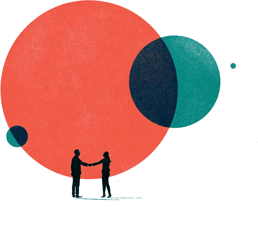 Ilustracja: pierwsze spotkanie i podanie ręki na bezpłatnej konsultacji