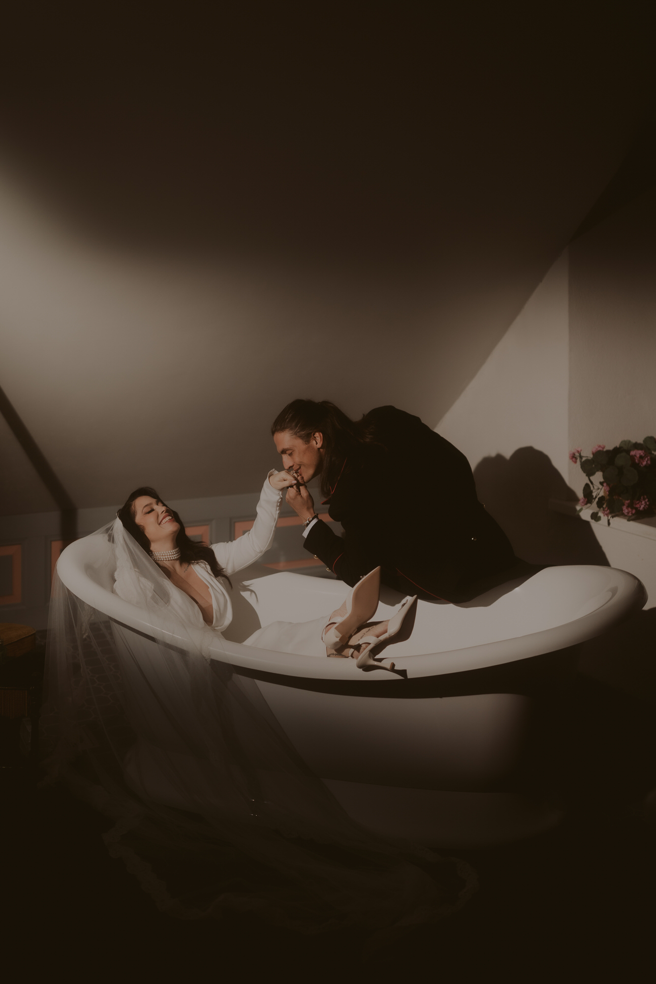 creative destination wedding portrait