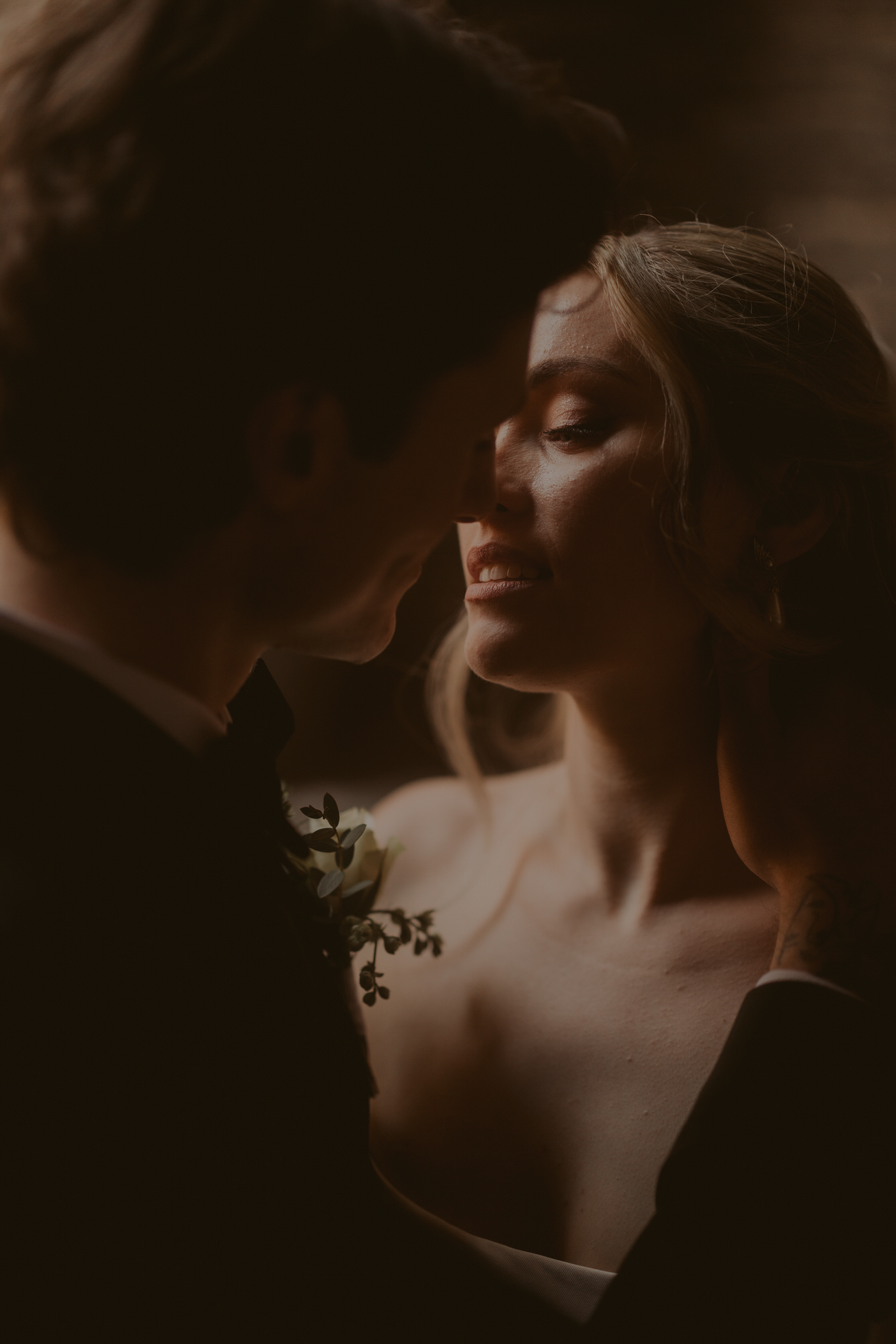 Intimate wedding portrait