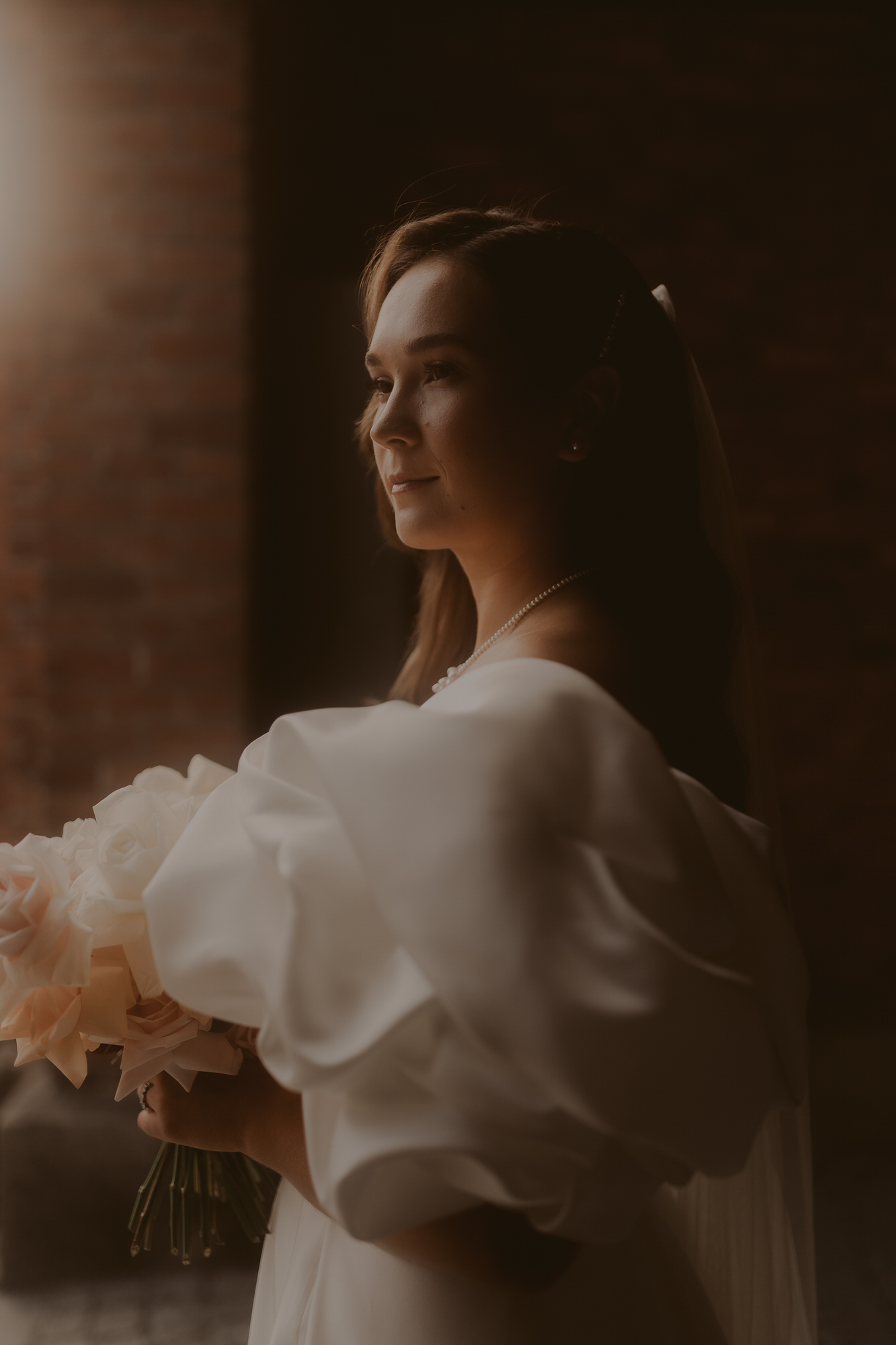 Beautiful bride with her dress