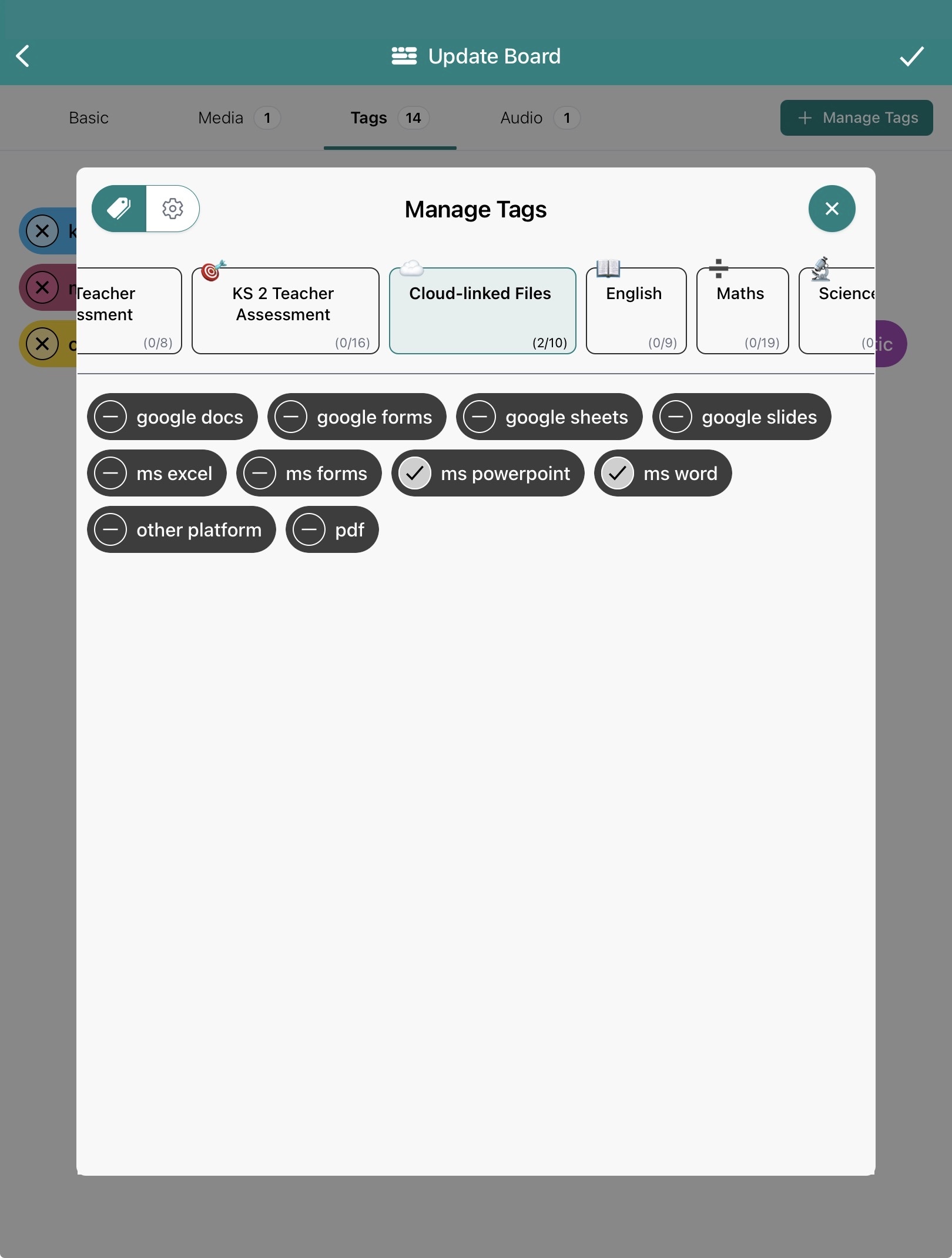 Tag to show what files you have added for context