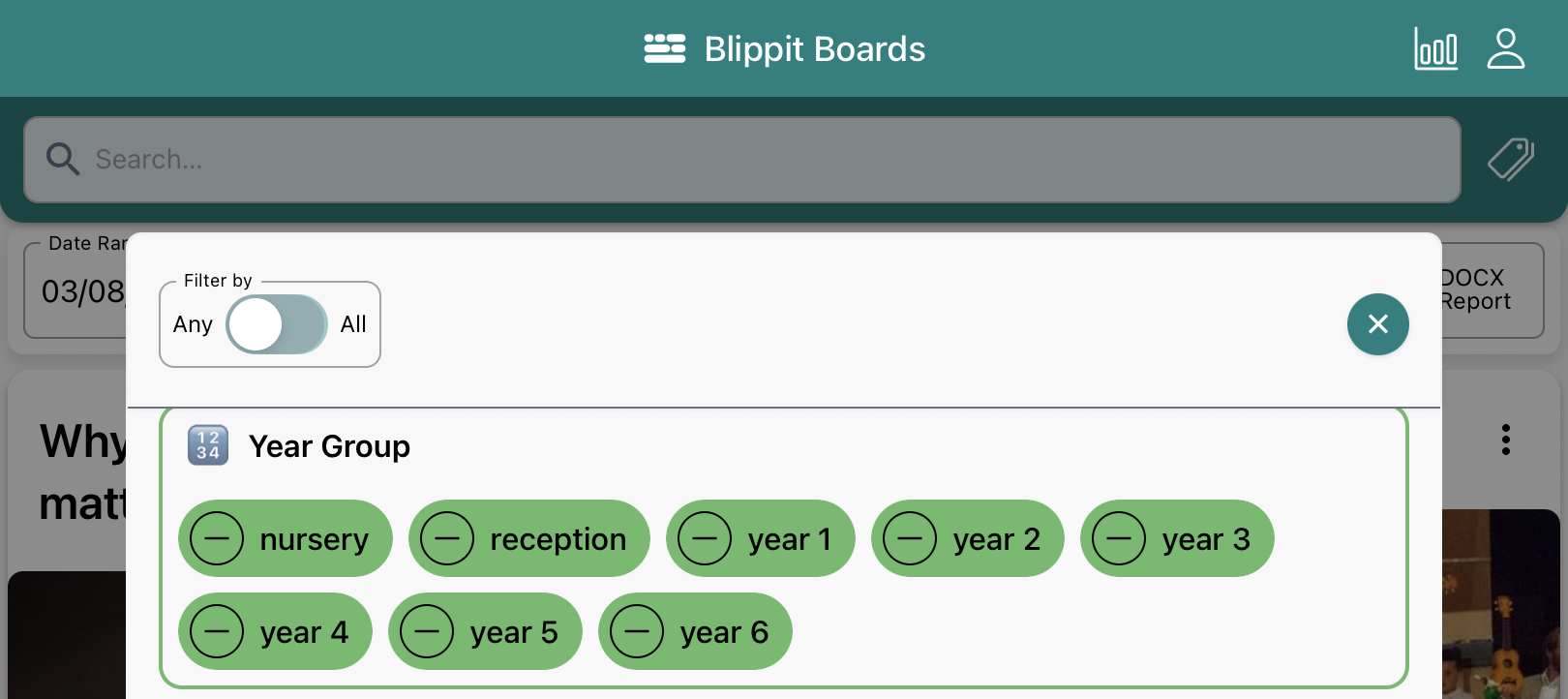 'Any' tags switch activated