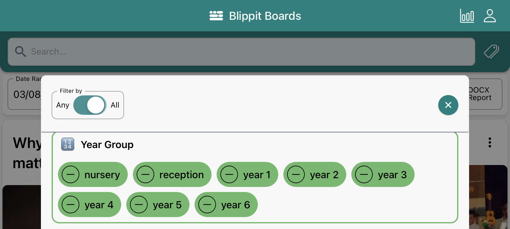 'All' tags switch activated