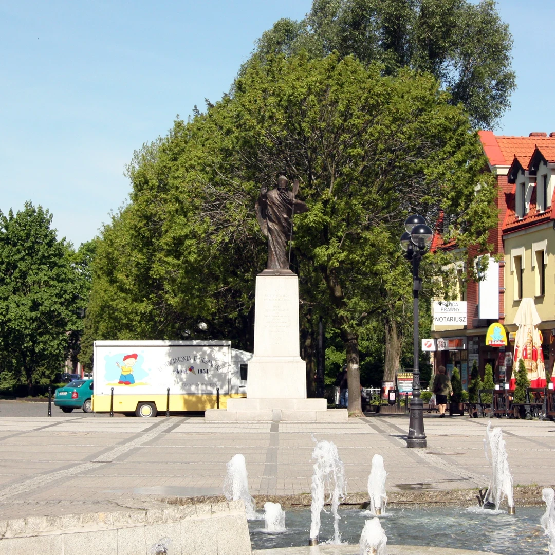 Lokalizacja pomnika św. Wojciecha w Mikołowie