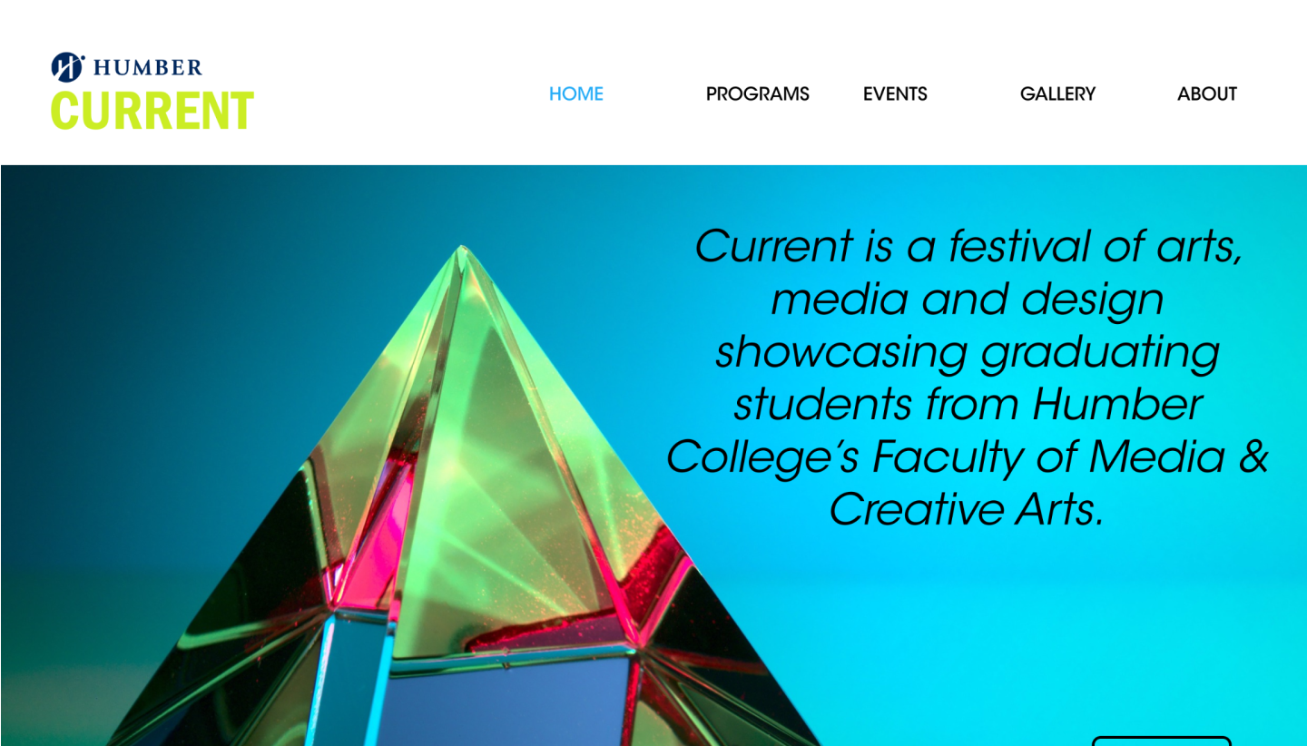 humber current home page after