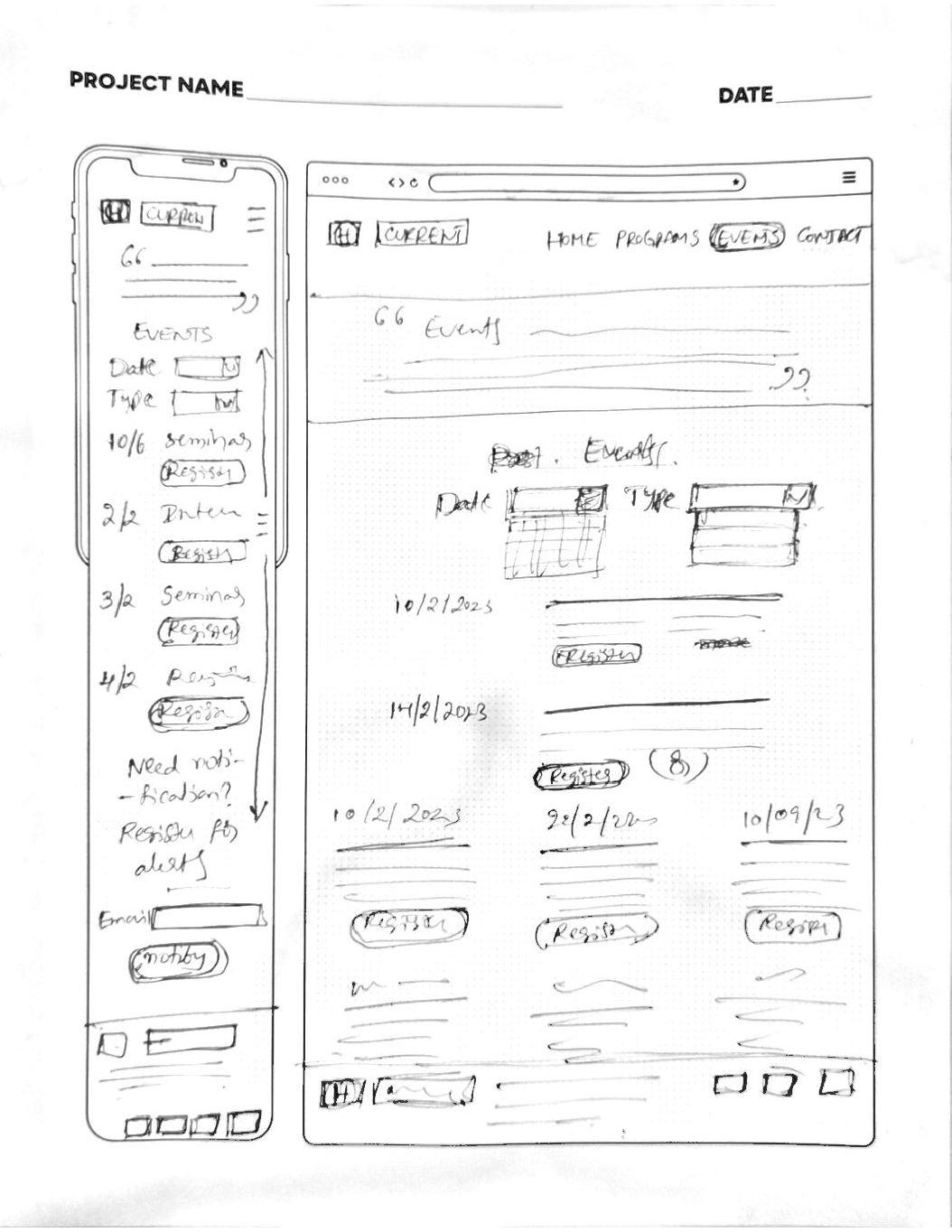 humber current low fidelity sketches