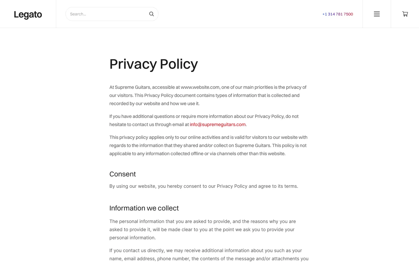 Legato - Webflow Ecommerce Website Template