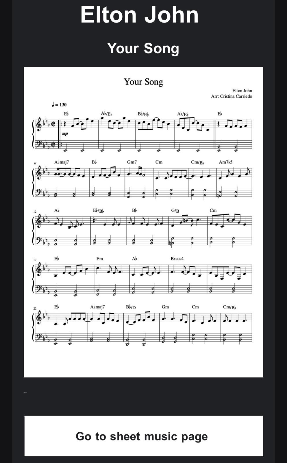 Spotify Sheet Music Finder Results sent to the user inbox