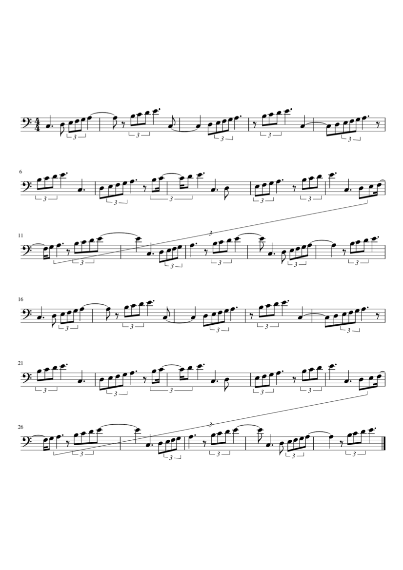 Exercise with triplets and dotted notes